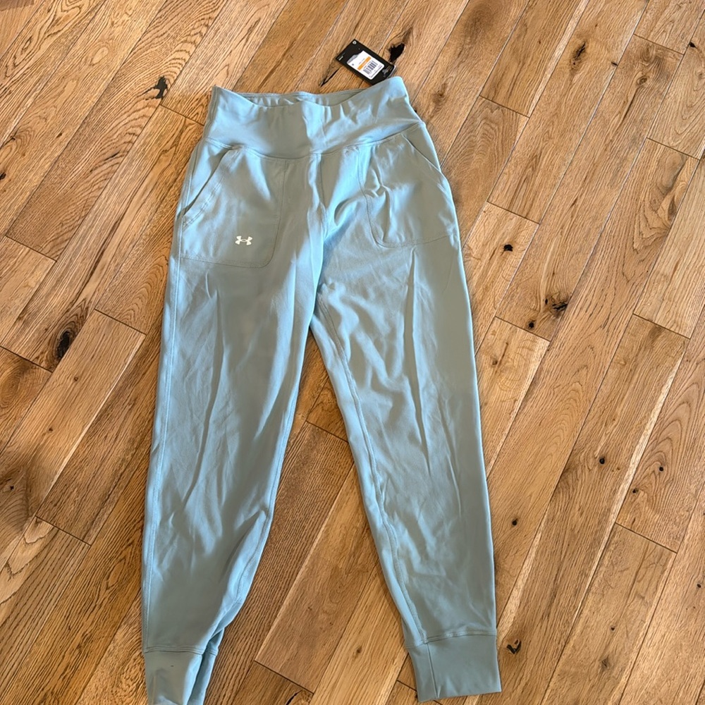 Under Armour joggers, fitted light green